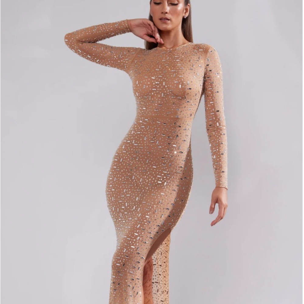 Oh Polly Tan Maxi Dress